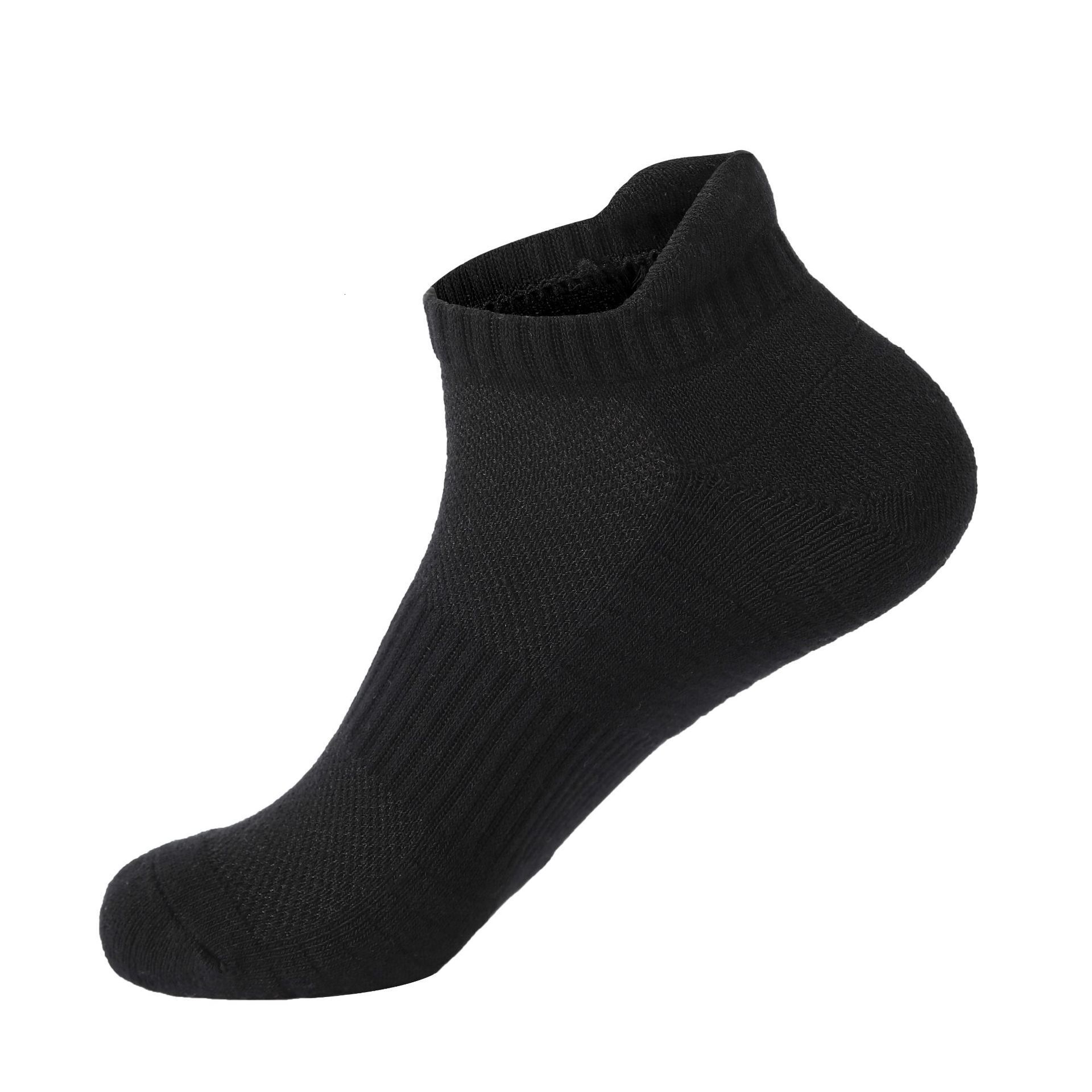 Men's Solid Color Cotton Sports Running Thickened Terry Bottom Mesh Breathable Deodorant Short Tube Socks