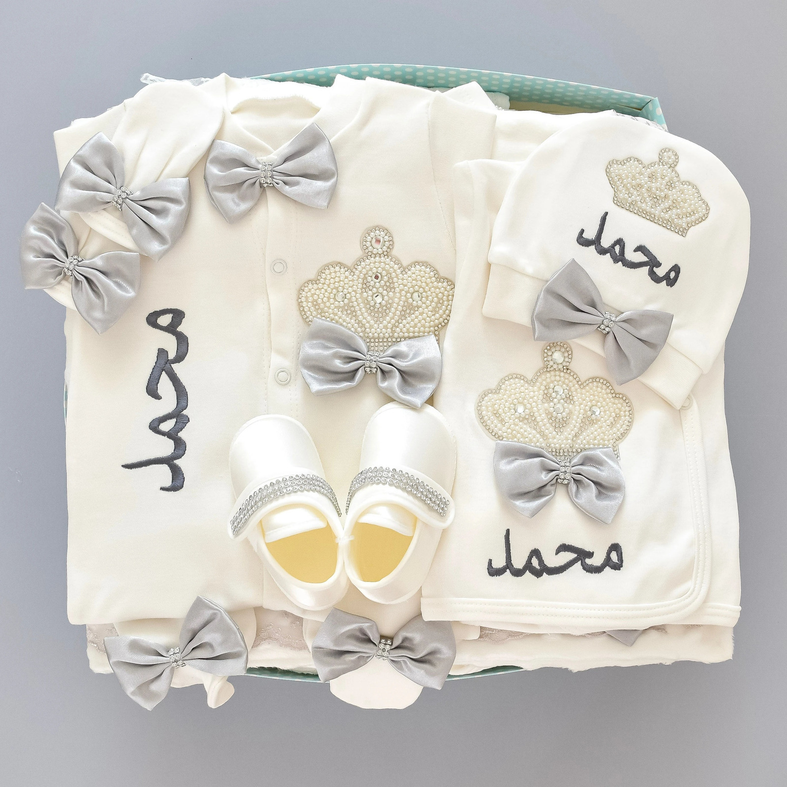 Dollbling Embroidery Name Parajam Royal UK Baby Gift Set Cotton born Nursery Bedding receiving Blanket Pography Outfit 250517
