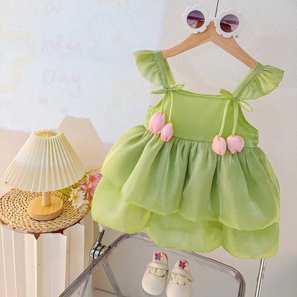Girls Casual Dresses Halter Dress with Tulip Lace Cute Cake Dress for Girls Kids Dresses for Girls 1 To 4 Years Wedding Dress X250528