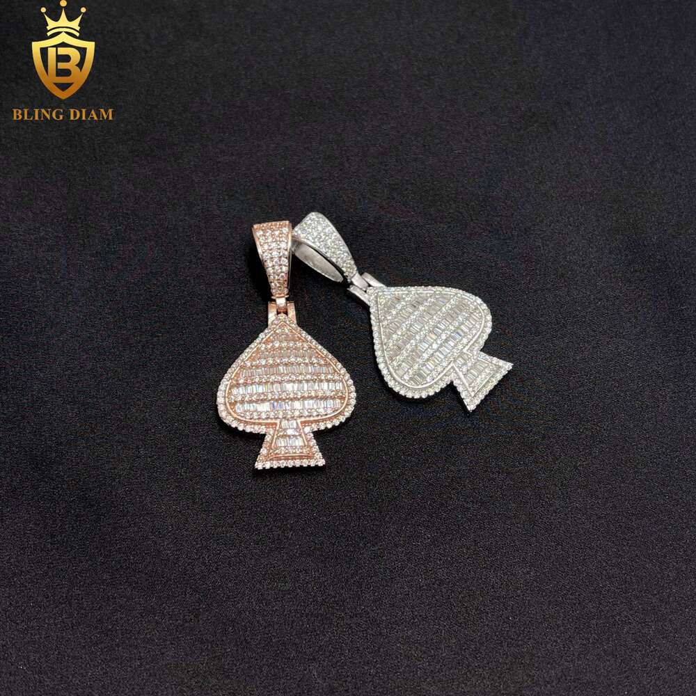 Iced Out Jewelry Sterling Sier VVS Moissanite Pass Dia Tester Heart Shape Pendant Necklace