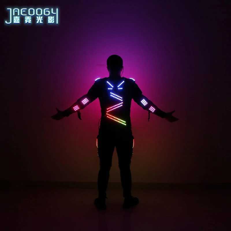 LED Luminous Armor Light Up Jacket Glowing Costumes Dancing Performance Clothes DJ Stage Wear W250528