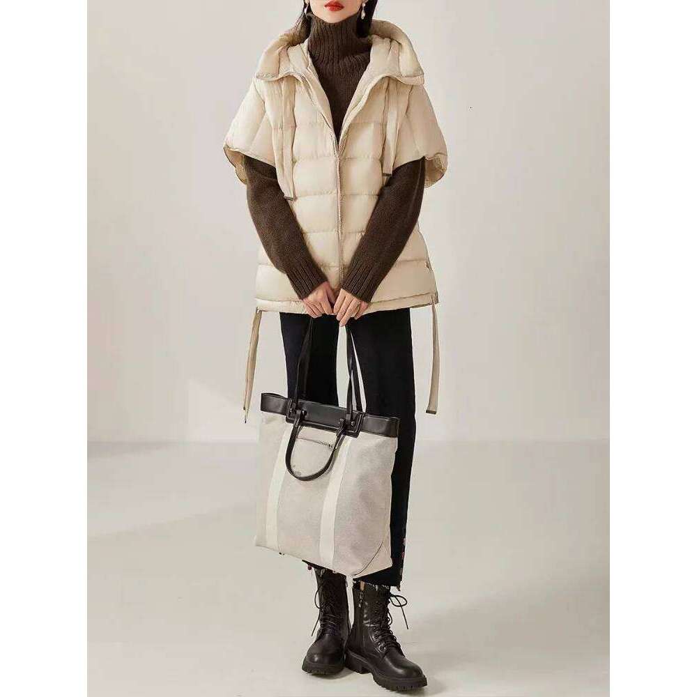 Women's Winter New Sleeveless Puffer Coats Simple Casual Solid Stylish Waistcoat Thick Warm Hooded Short Down Vest