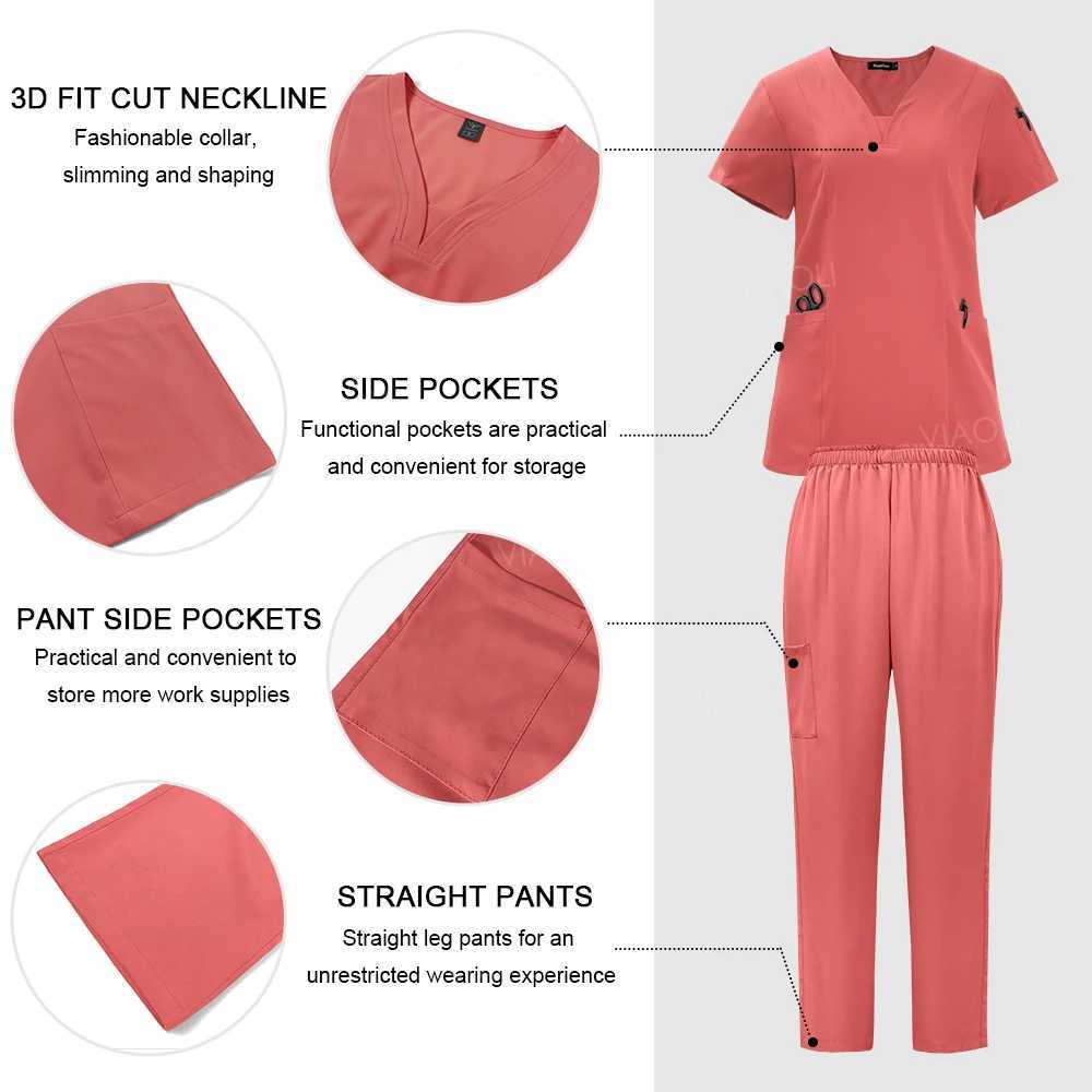 Hot Sales Scrub Sets Dental Clinic Hospital Accessories Nursing Articles Doctor Nurse Work Clothes Surgical Uniforms Woman Scrub X250528