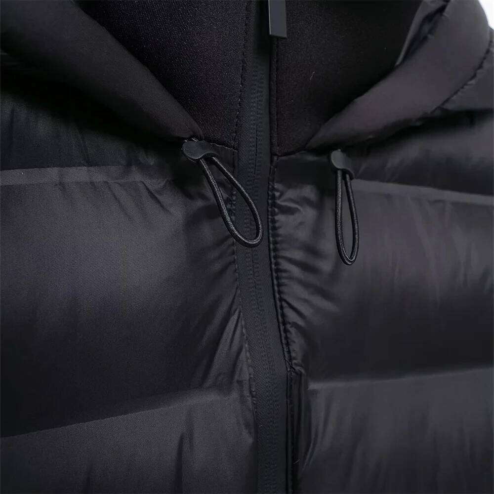 ZBZA Woman's Neoprene Effect Jacket High Collar Long Sleeves Hooded Splice Warm Overcoat Autumn Winter New Female Chic Outerwear