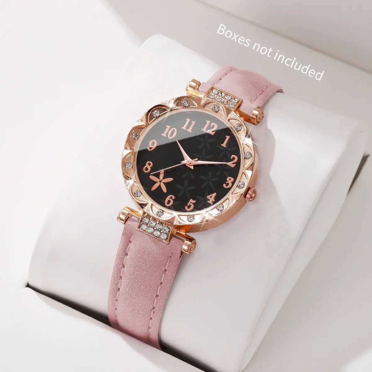 Fashion Women Flower Dial Quartz Watch Leather Strap Quartz Wristwatches For Ladies Clock Reloj MujerWithout Box XJ250527