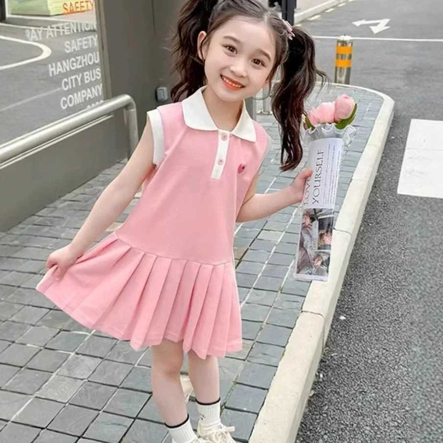 2025 Children Dress Spring Summer Turn-Down Collar Kids Clothes Fashion Toddler Baby Girls Clothing Summer Dress Girl Clothes X250528