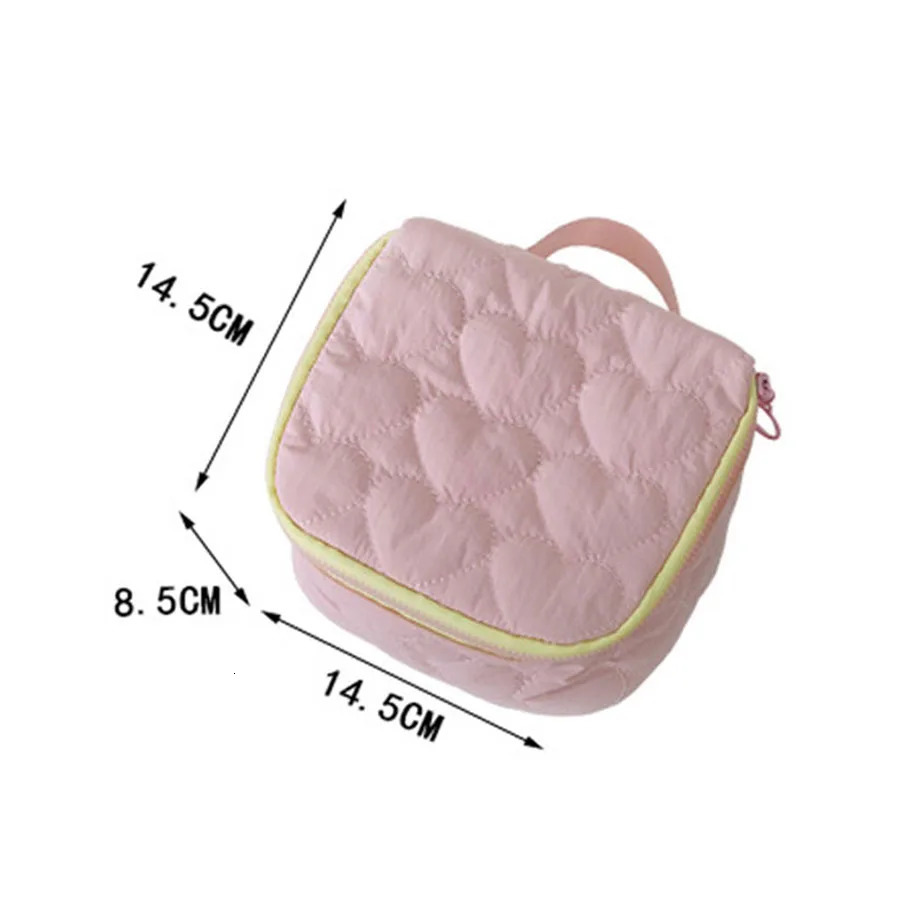 Korean Version Cute Love Makeup Bag Large Capacity Portable Travel Handbag Wash Bag 250528