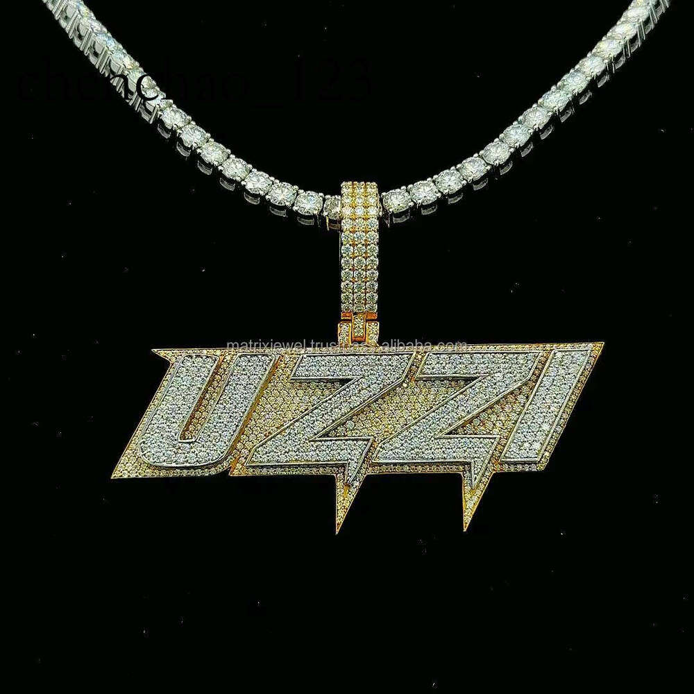 Professional Manufacturer Competitive Price 10ct Pendant Sier Moissanite pendant with matching tennis chain