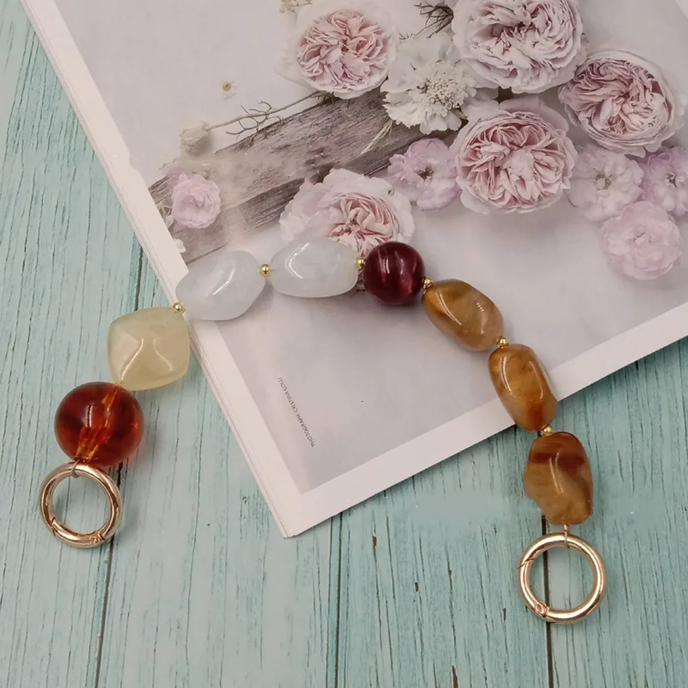 1Pcs Colorful Acrylic Handbag Strap Handle Bead Replaceable Resin Stone Wristlet Purse Bag Belt DIY Bag Parts Accessories 250528