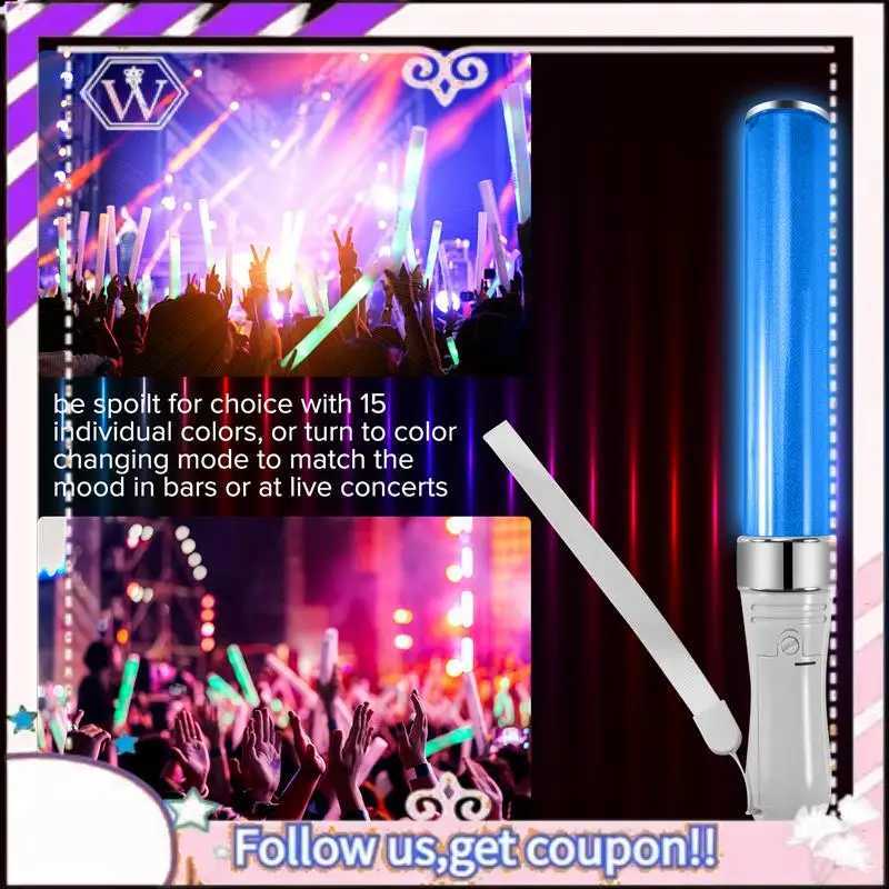 Premium 2 Pcs LED Light Sticks 15 Colors Light Sticks Light Sticks Concert Props W250528