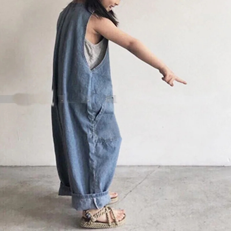 Family Matching Outfits Summer Thin Blue Denim Jumpsuit Fashion Loose Unisex Overall for Mother and Daughter Son Clothing H396 250528