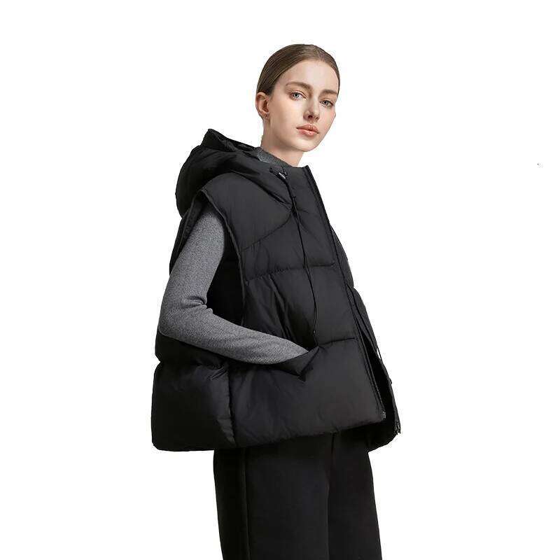 CLARKE QUEEN 90% White Duck Jacket Sleeveless Down Vest Woman Winter Light Weight Warm Coat Casual Gilet Puffer