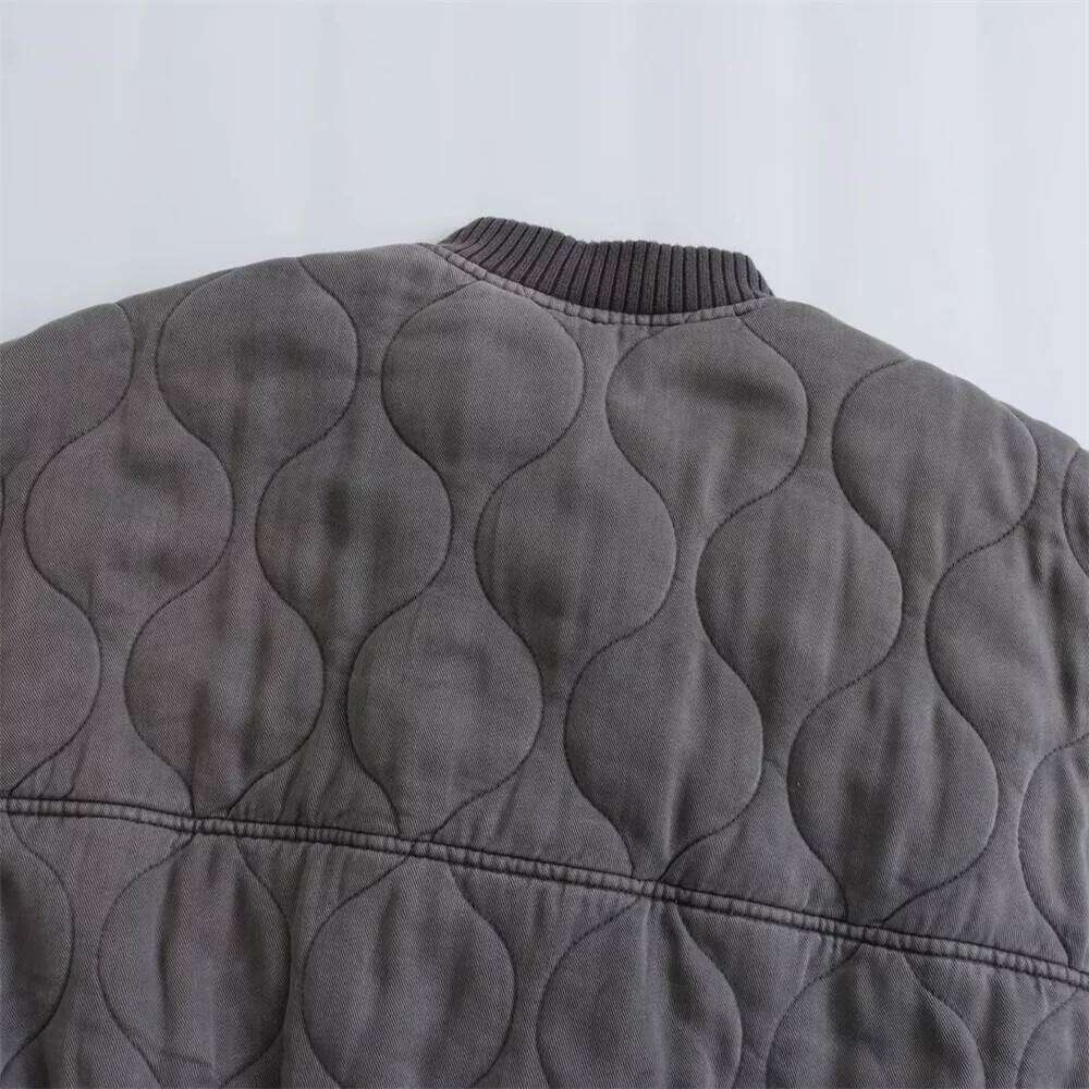 UNIZERA Autumn and Winter New Women's Casual Standing Collar Long Sleeve Versatile Cotton Loose Pilot Jacket Coat