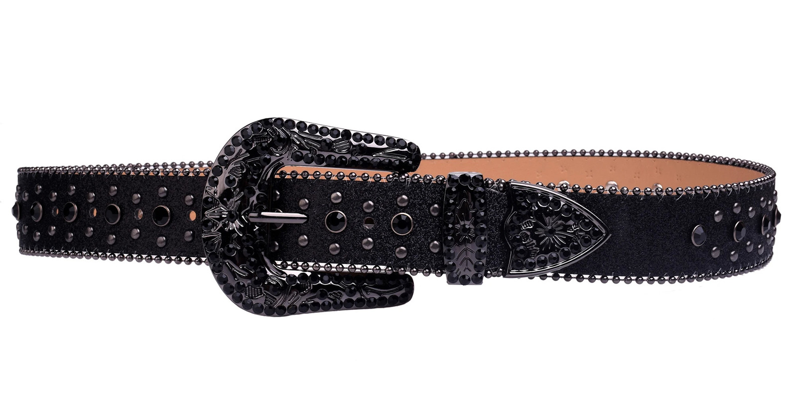Man-made Diamond Belt ladies fashion Western Cowboy Rhinestone belt leather belt inlay man-made diamond belt jeans 250523