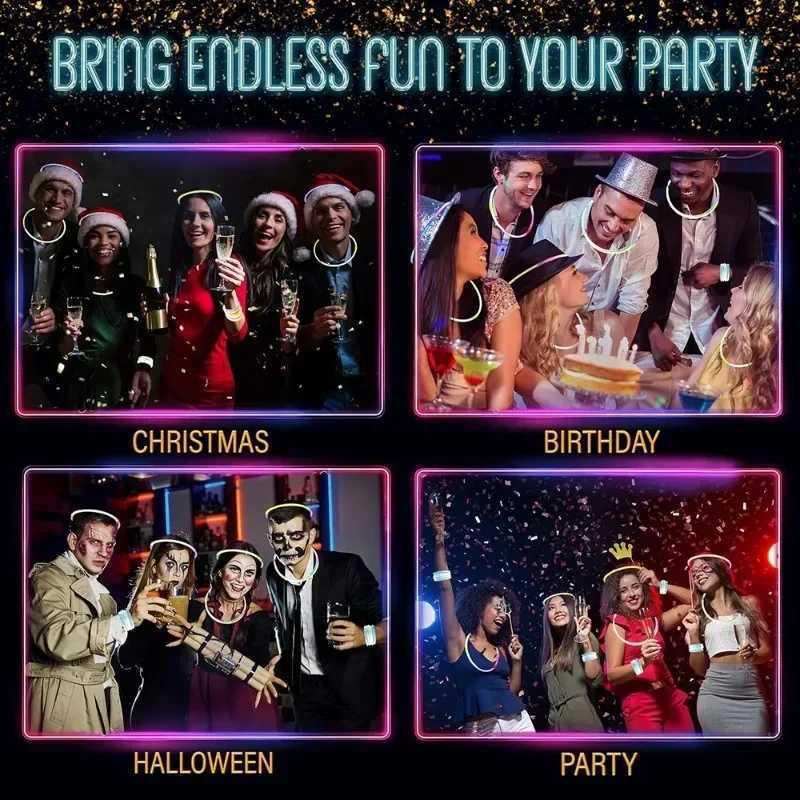 10/100pcs Fluorescence Sticks Party Multicolor Glowing Stick Bright Colorful Light Bendable Glow Bracelet Chemical Fluorescence W250528