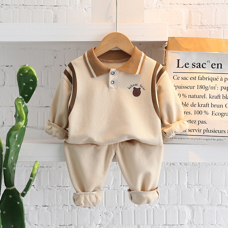 Comfortable Cotton Blend Baby Clothes Set - Spring Autumn Infant Outfit Includes T-Shirt and Pants Casual Toddler Tracksuit for Daily Wear y250607C85G