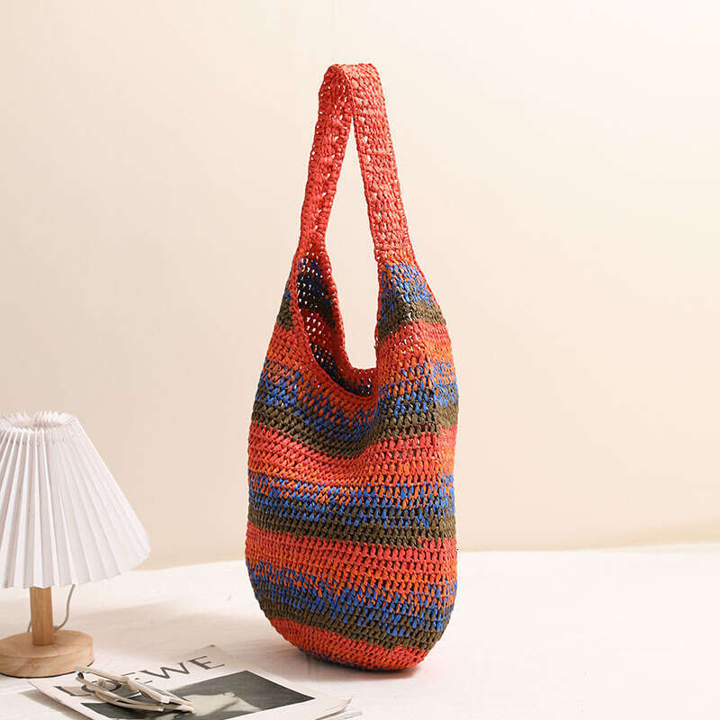 Fashion Colorful Single Shoulder New Casual Large Capacity Woven Vacation Beach Versatile Straw Bag