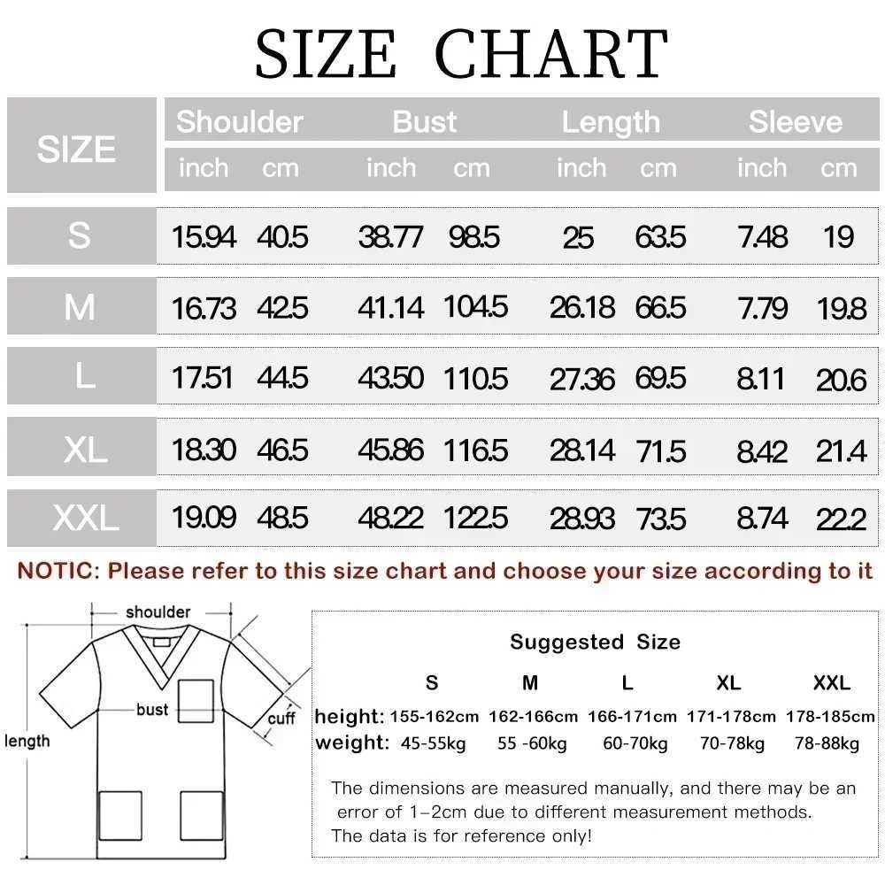 Spring/Summer New European And American Pullover Cartoon Printing Nurse Hospital Work Clothes V-neck Tops Pocket Casual T-shirts X2505281