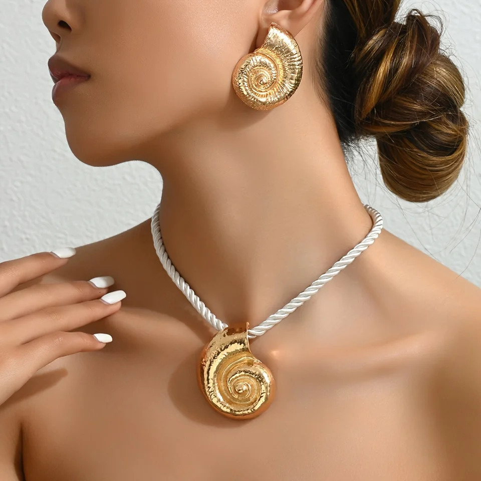3Pc Summer Ocean Jewelry Set for Women-Starfish Shell Heart Necklace EarringsBeach Vacation Party GiftDainty Adjustable Chain 250527
