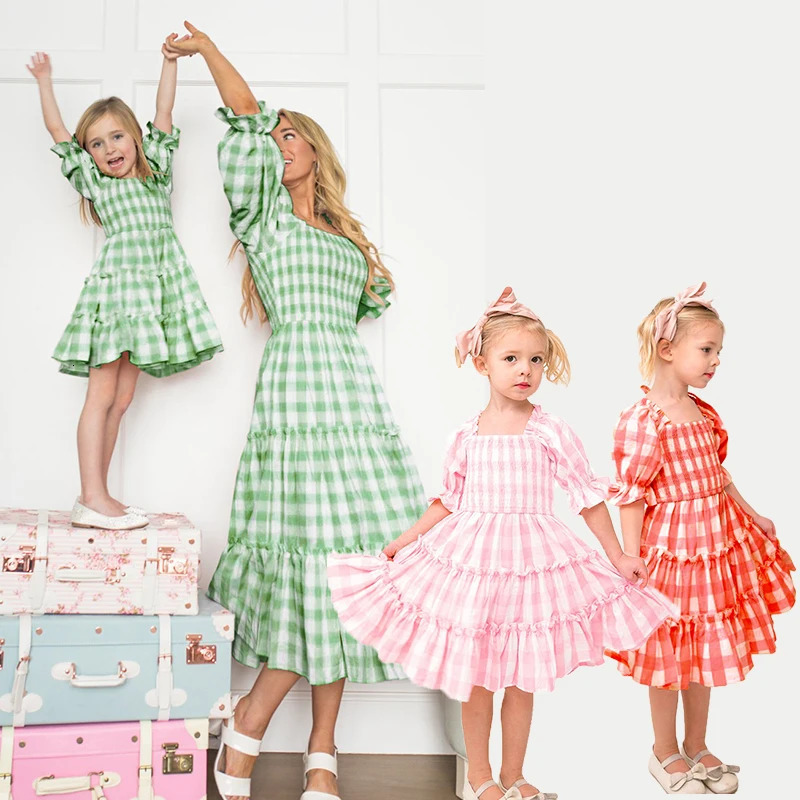 Mother Day Gifts Daughter Matching Dress Family for Wedding Mom and Me Women Beach Large Hem Girl White Korean Dress 250528