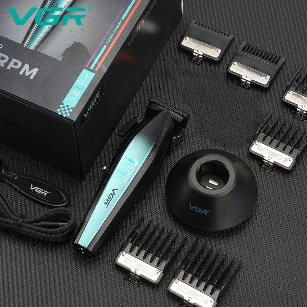 VGR Professional Clipper 9000 RPM Rechargeable Hair Cut Hine Metal LED Combiset Trimmer For Men V-992 V-270