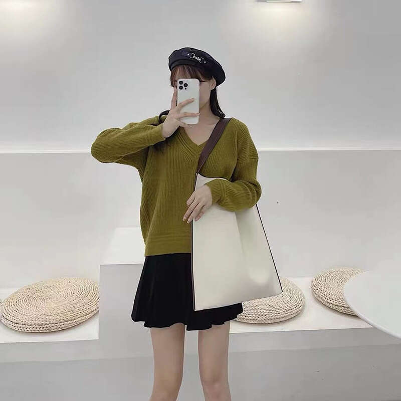 2023 New Genuine Leather Korean Style Tote for Women Simple Fashion Shopping Single Shoulder Large Capacity Bag