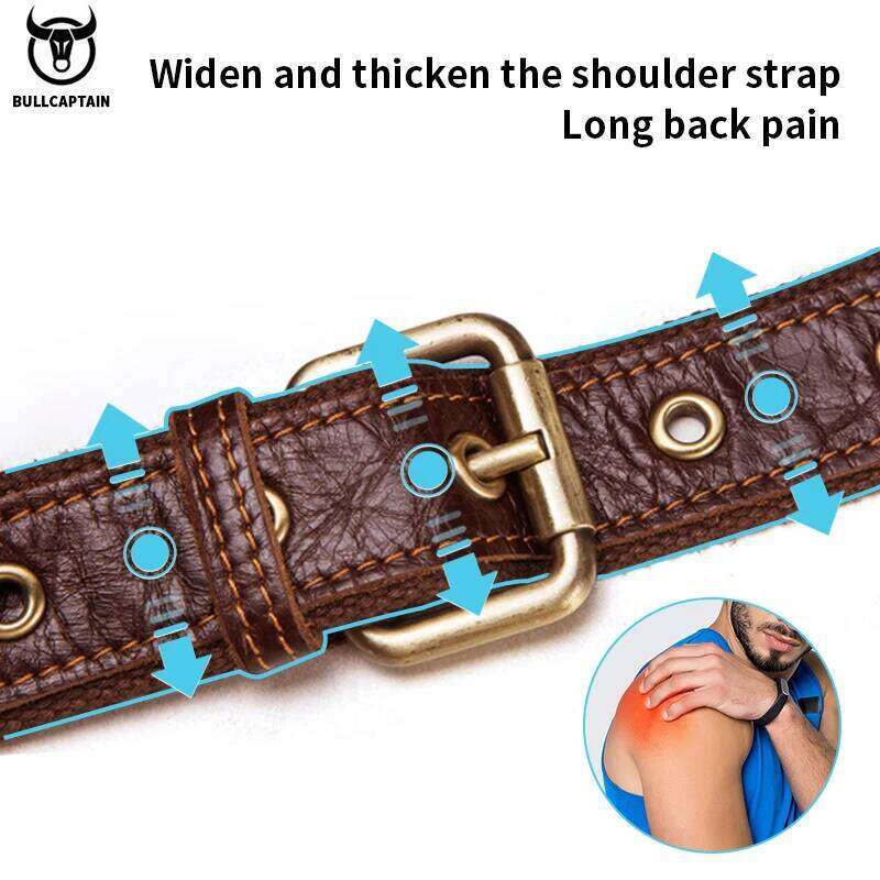BULLCAPTAIN Men's Genuine Leather Waist Casual Retro Mountaineering Multifunctional Latch Lock Crossbody Chest Bag