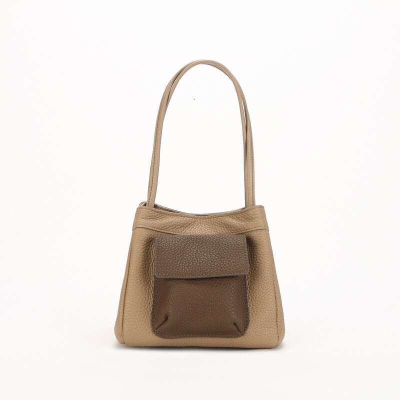 Women's 2023 New Color-Block Small Pocket Handbag Top Layer Cowhide Square Unique Personality Crossbody Bag
