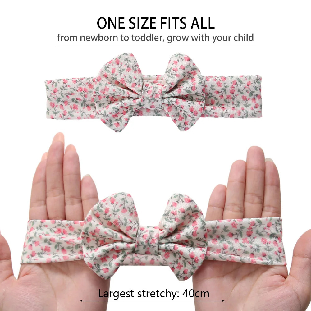 3Pcs/Set Cute Cotton Bows Baby Headbands born Infant Ealstic Hairbands Boys Girsl Dot Striped Flower Print Kids Headwraps 250528