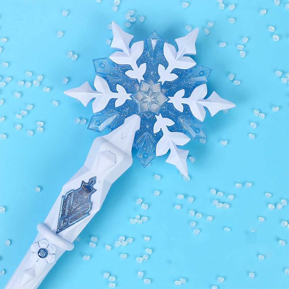 Light Up Glow Snowflake Wand for Kids Girls Cosplay Light Up Snowflake Wand Glow Snow Stick Glow Stick Princess Queen Role Play Wand W250528
