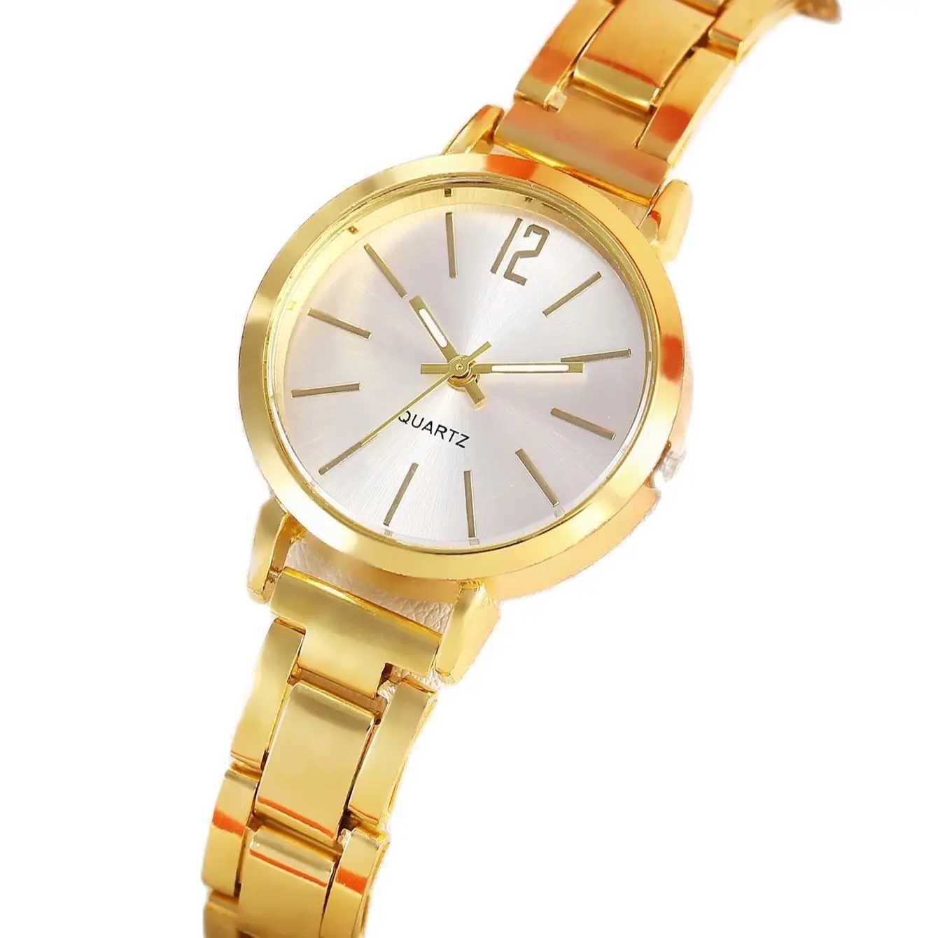 Fashion gold graduated compact womens quartz watch and LOVE bracelet set watch gift daily travel wear XJ250527