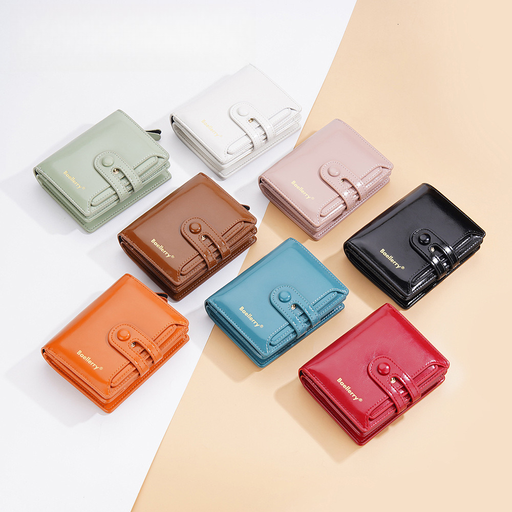 Free Shipping Designer Wallet New Women's High-end Card Bag Integrated Short Oil Wax Leather Student Ins Coin Wallet With Coin Strap