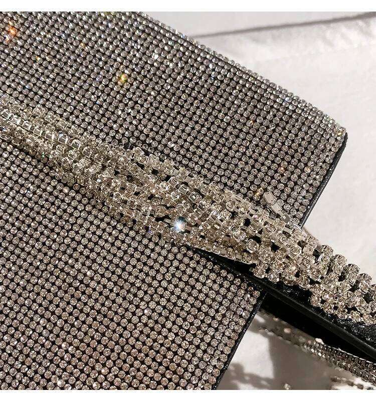 Glitter Shiny Rhinestone Dia Evening Wedding Party Clutch Purse Bling Tassel Women Handbag Shoulder Messenger Bag