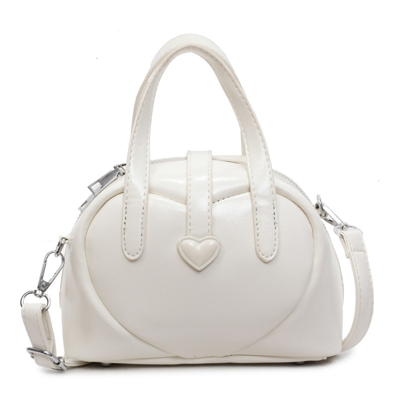 2025 New Summer Fashion Women's Bag Premium Texture Handbag Crossbody Bag Casual Single Shoulder Bowling Bag Designer Love Pattern Solid Color Si