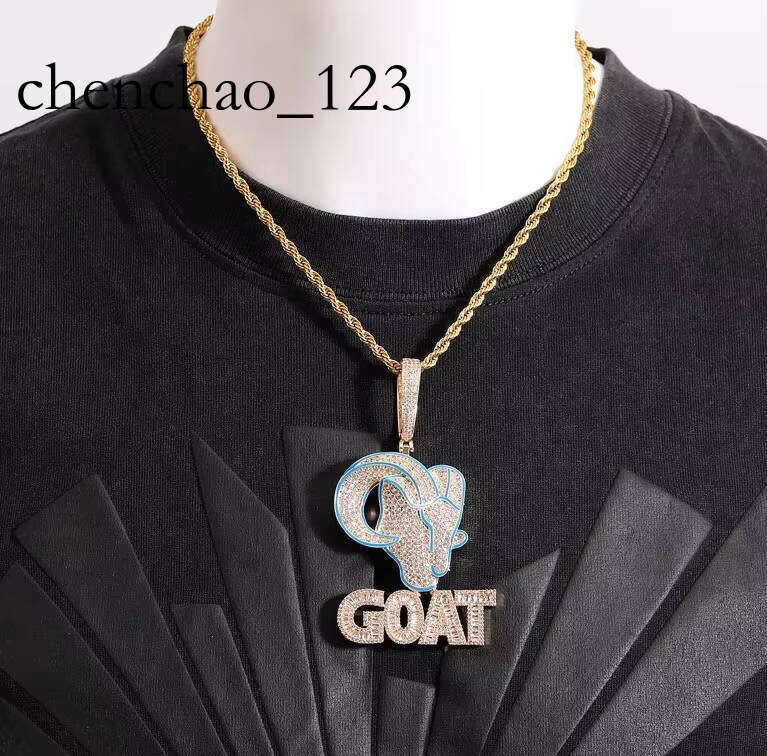 Sterling Sier Custom Animal Iced Out VVS Jewelry Moissanite Rapper Hip Hop Dia Goat Pendant
