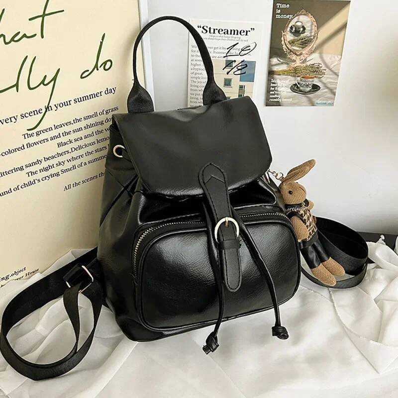 Retro Hong Kong Style Women's Backpack Casual Travel Fashion Trendy Mini Versatile Leisure Outdoor Camping Hiking Bag