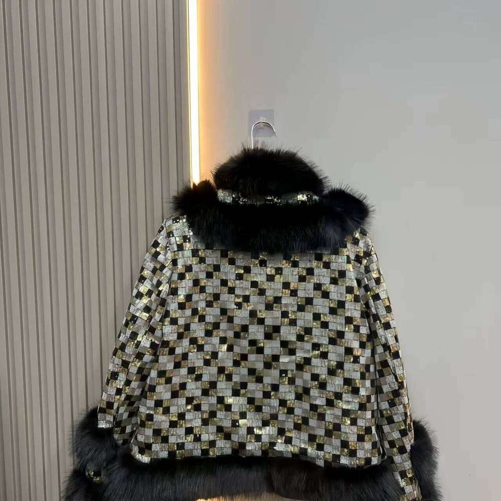 Faux Fur Coats for Women,Single Breasted Jacket,Thicken Warm Female Clothes, High Quality,Sequins,New, Winter, 2025