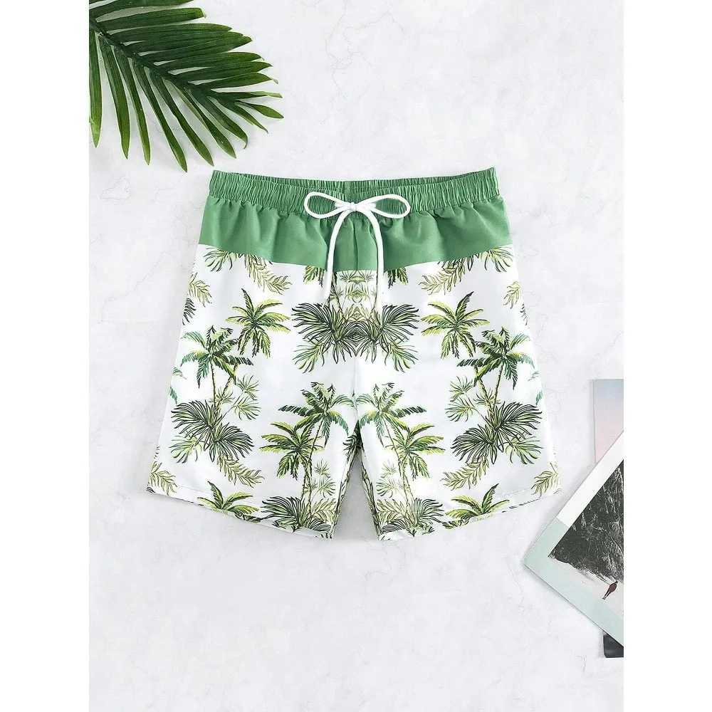 Mens 3d Coconut Tree Printed Swimsuit Swimming Shorts Summer Soft And Breathable Polyester Beach Shorts Surfing Shorts X250528