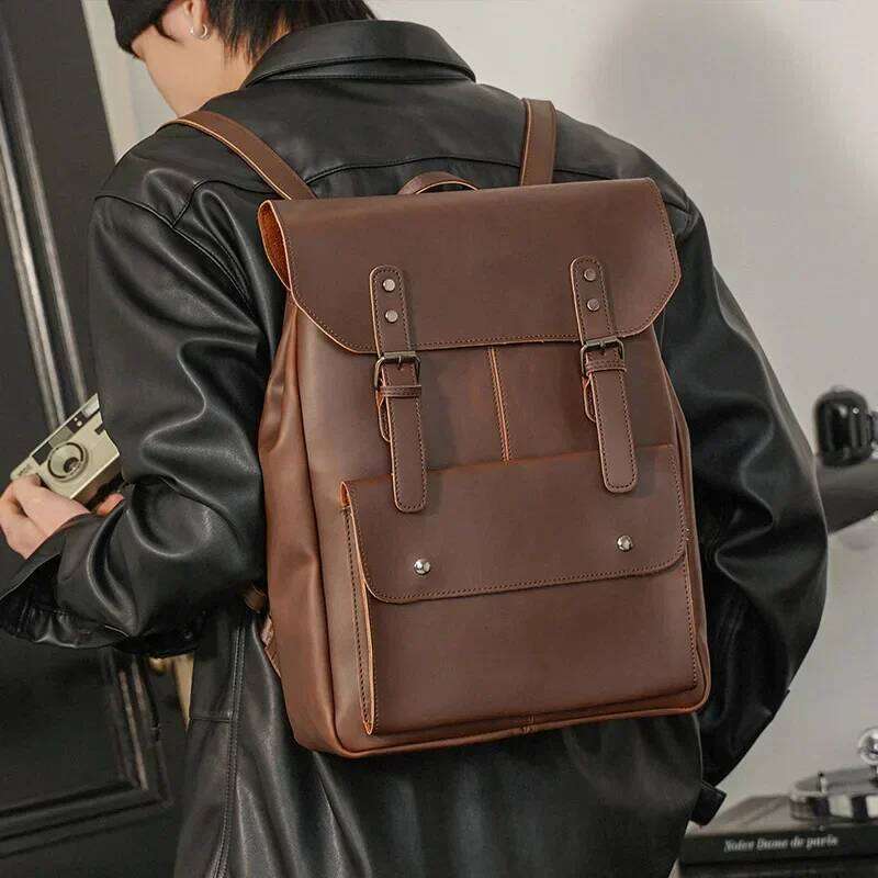 Retro Design Men Vintage Fashion School High Capacity Travel Backpacks Laptop Bag Couple Backpack Daypack Mochila