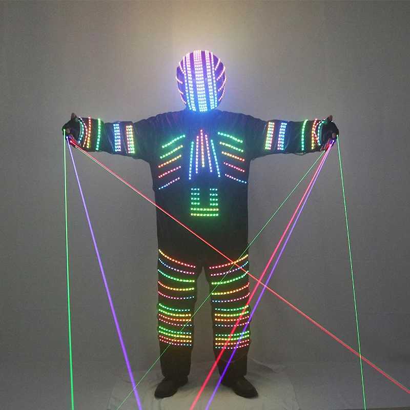Science fiction LED color burst light clothing bars and nightclubs fluorescent helmets laser gloves LED props W250528
