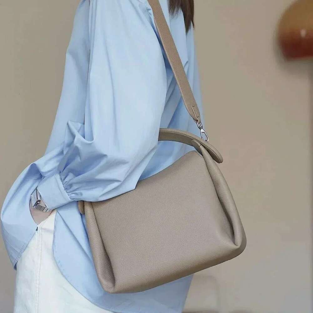 Soft leather shoulder crossbody handbag Genuine cigarette box design women's desiger bag large capacity unique