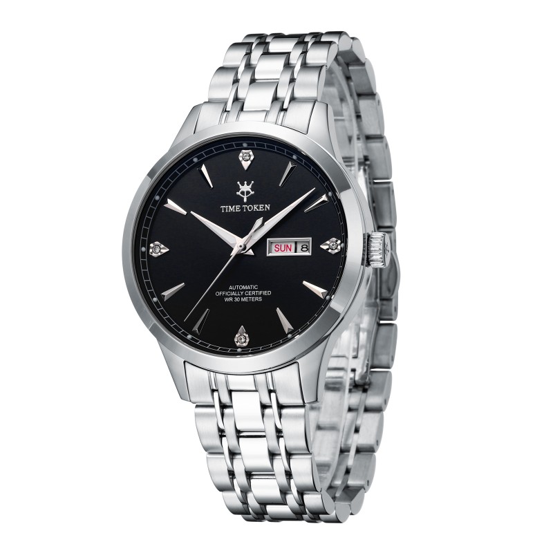 TIMETOKEN Men's Luxury Automatic Watch - Original Design, Business Style, Date and Calendar Display