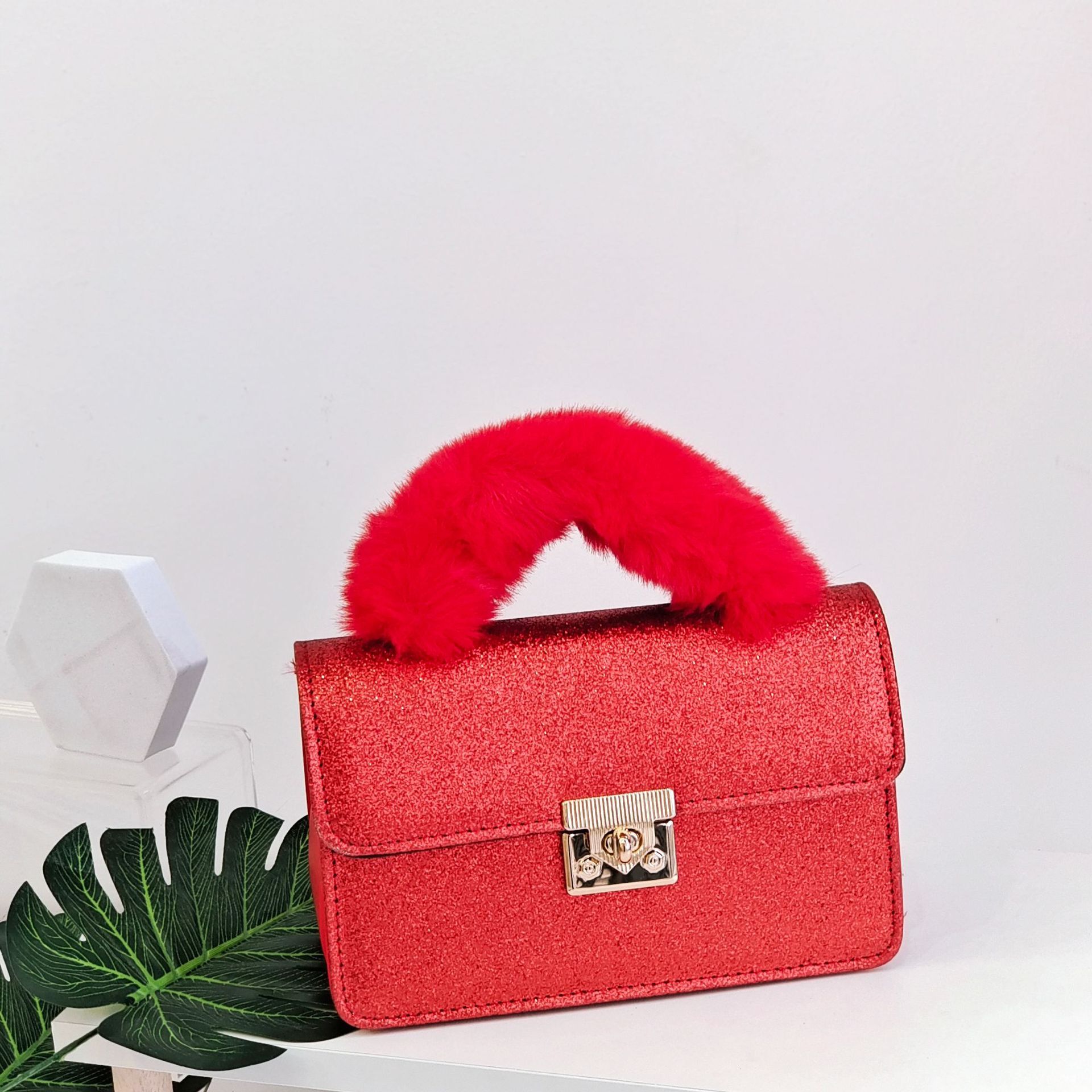 High quality brand, high-quality new style, free designer bag, fashionable sequin bag, plush handbag, texture crossbody bag, brand new free designer b