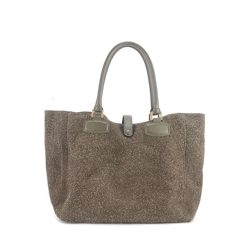 for Women New Genuine Leather Large Capacity Tote High-end Fashion Xiangfei Velvet Matte Handbag Crossbody Bag