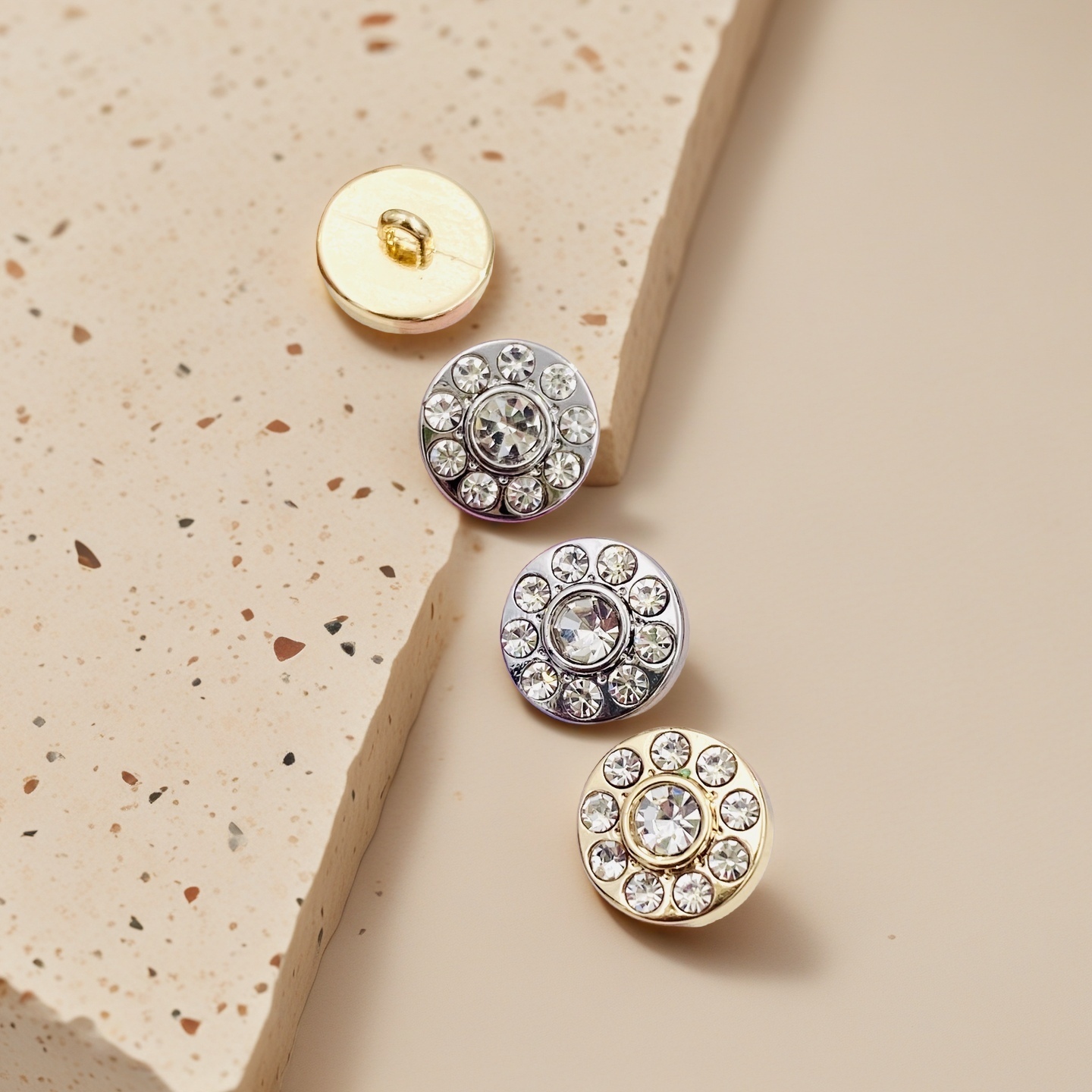 5-pack small fragrant style full diamond crystal button round sweet and luxurious high-end women's shirt sweater dress button