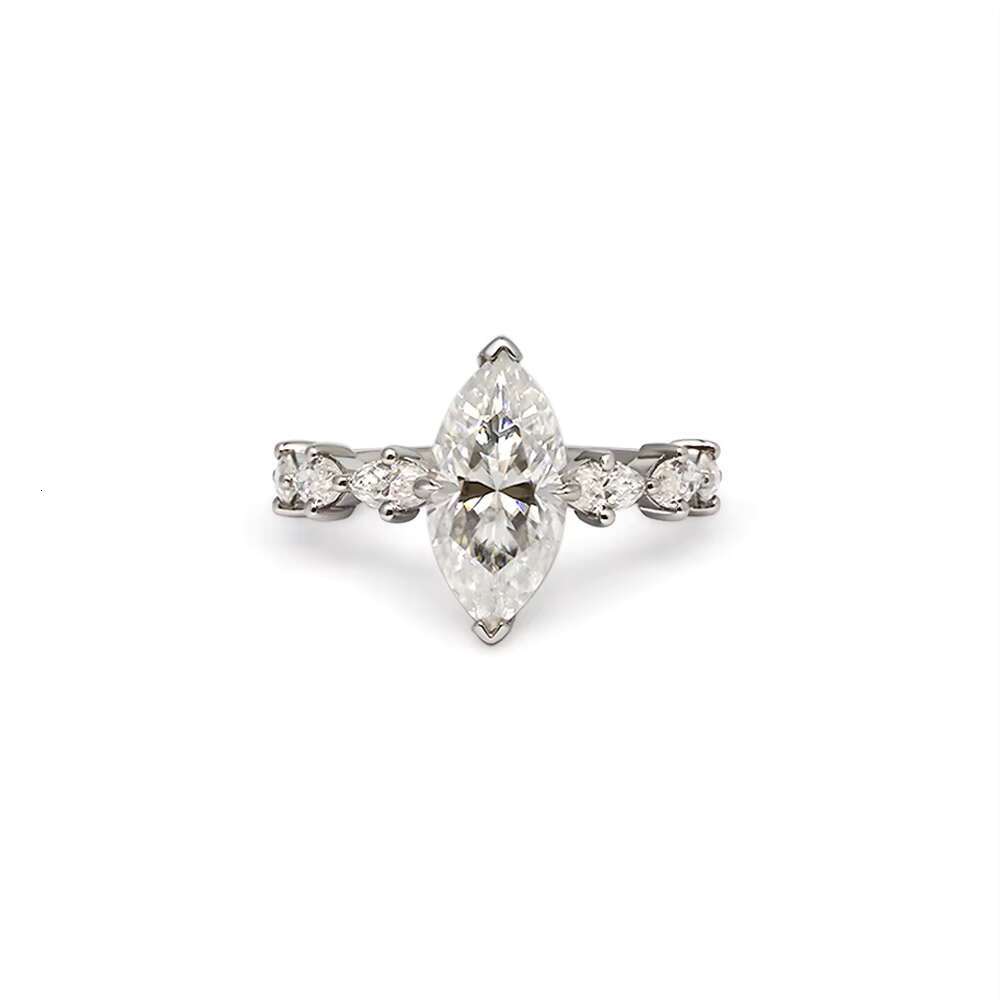 Paston Customized 7*14mm 3ct Marquise Cut Moissanite Rings Jewelry Women Wedding Ring That Pass the Diamond Test