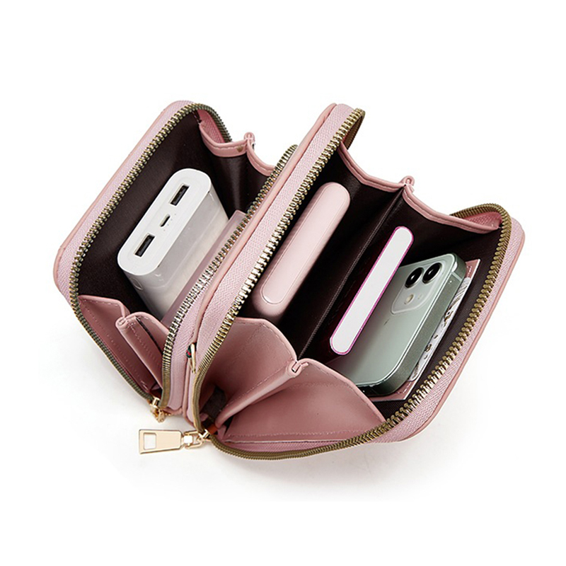 Buylor Diamond Lattice Cell Phone Purse Bags of Women Soft Leather Women Bag Wallet Large Capacity Female Crossbody Shoulder Bag