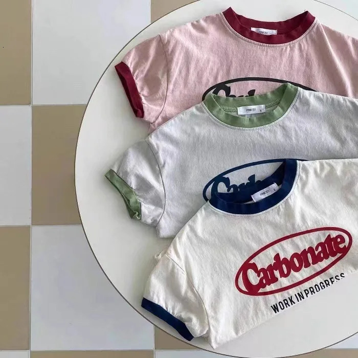 Fashion Letter Print Baby Short Sleeve T Shirts Infant Casual Tops Children Loose Tee Toddler Boy Girl Summer Shirt 250528
