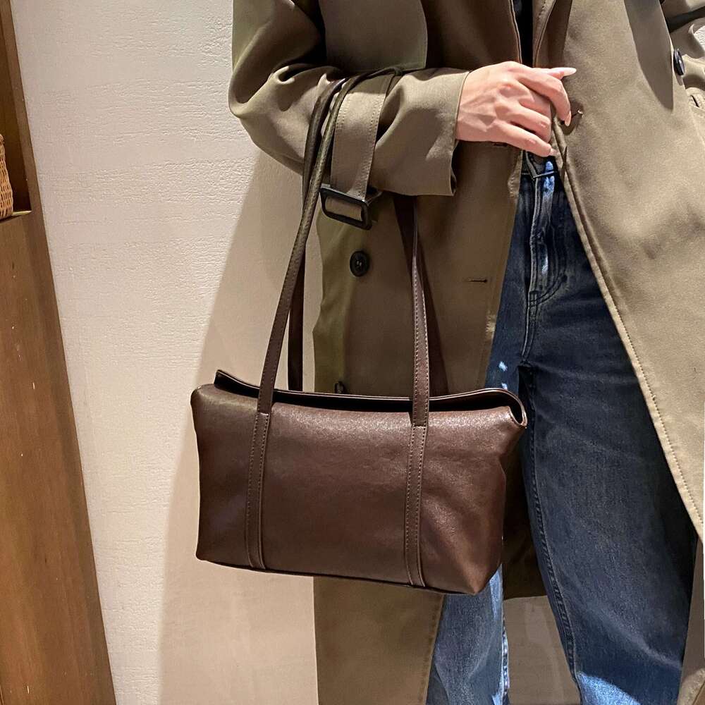 Genuine Leather Fashion Women's Shoulder Designer High Quality Casual Horizontal Large Capacity Ladies Pillow Bag