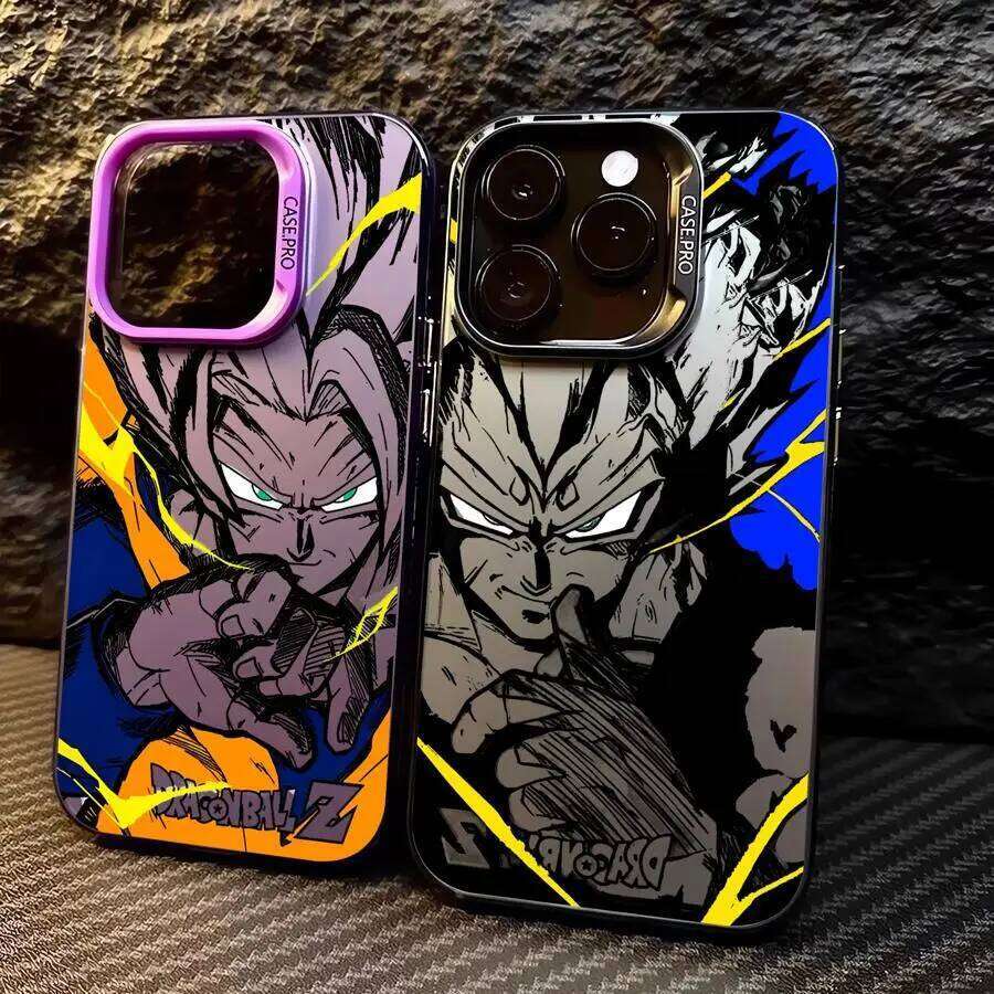 Japan Anime DBZ Cool Case for Apple iPhone 16 15 11 13 14 Pro Max 12 16ProMax 15Pro 13 pro max 14 Matte Lens Protect Plating Phone Cover